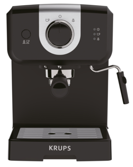 Krups XP320840 Opio Steam and Pump Coffee Machine 85 g Black & Coffee Mill 3 oz 