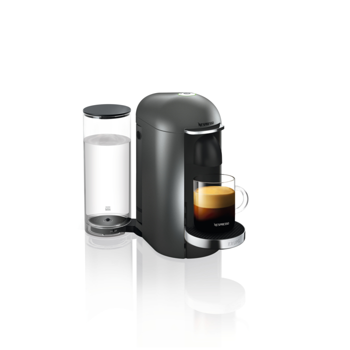 KRUPS Nespresso VertuoPlus XN900T40 Pod Coffee Machine / Titanium