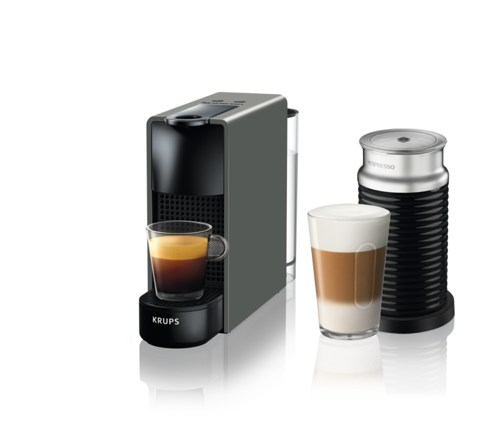 KRUPS Nespresso Essenza Mini Bundle XN111B40 Pod Coffee Machine / Intense Grey
