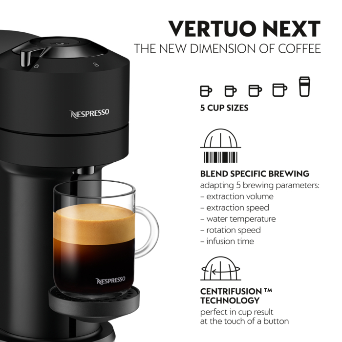 genstand boksning Diplomat KRUPS NESPRESSO by KRUPS Vertuo Next XN910N40 Coffee Machine - Matt Black  XN910N40